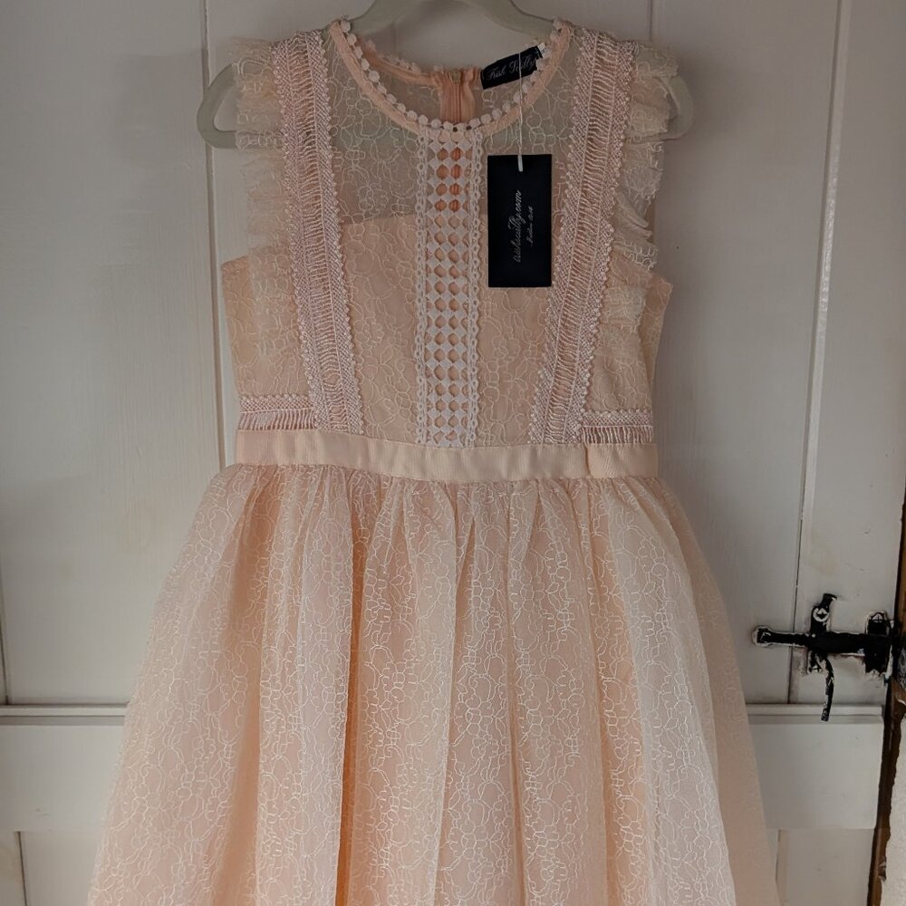 NWT - Trish Scully Clarissa Dress in Peachy Pink - Size 8 - Perfect for Princess